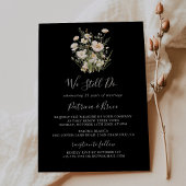 Klassische Wildblume Schwarz Wir machen noch immer Einladung