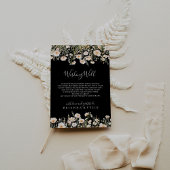 Klassische Wildblume Schwarze Hochzeit wünschenswe Begleitkarte