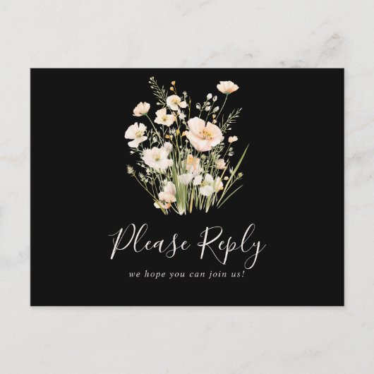 Klassische Wildblume Schwarzes Menü Auswahl UAWG P Postkarte (Vorderseite)