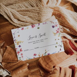 Klassische wilde bunte Blumen-Ratekarte Postkarte