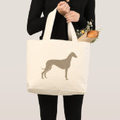 Klassische Windhund-Silhouette Jumbo Stoffbeutel (Vorderseite (Produkt))