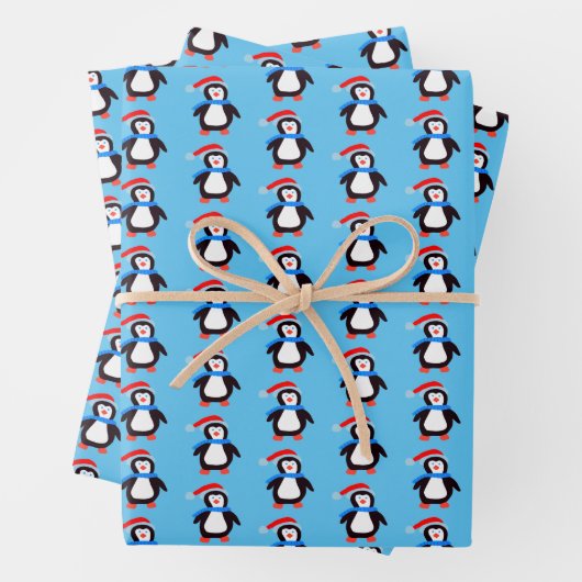 Klassische Winterpinguine Geschenkpapier Set (Beispiel)