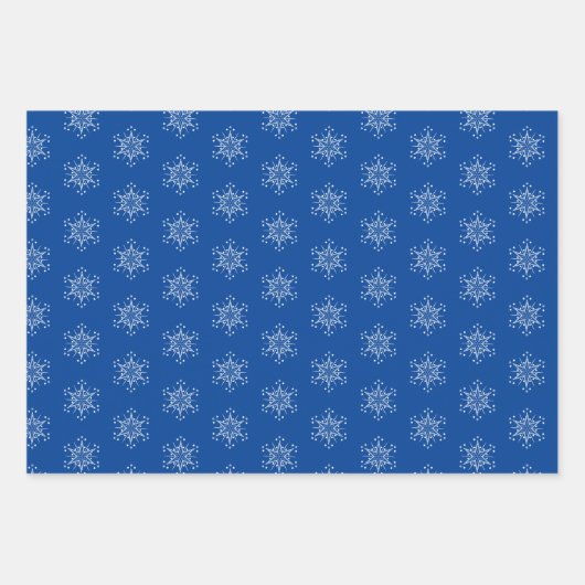 Klassische Winterschneeflocken Weihnachten Geschenkpapier Set (Vorderseite 2)