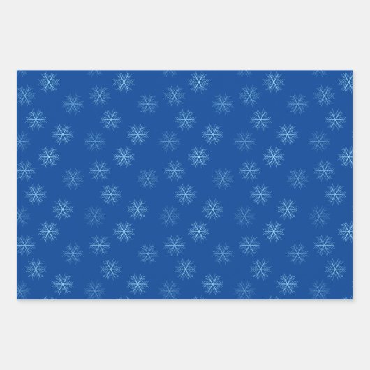 Klassische Winterschneeflocken Weihnachten Geschenkpapier Set (Vorderseite)