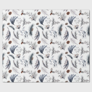 Klassische Winterweiße Rustikale Botanicals Geschenkpapier