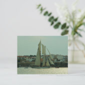 Klassische Yacht Postkarte (Stehend Vorderseite)