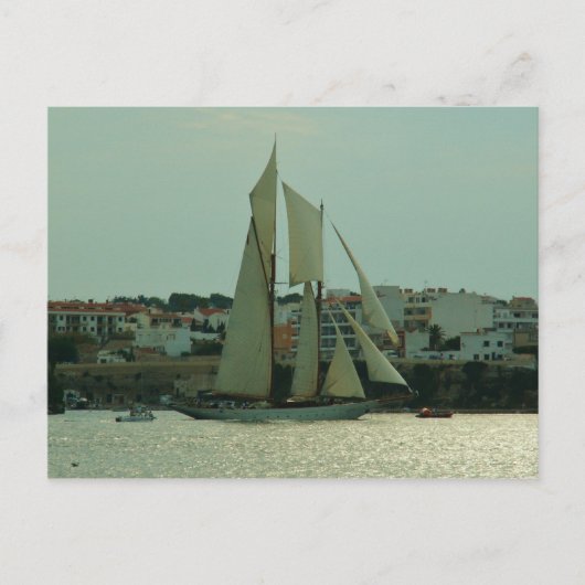 Klassische Yacht Postkarte (Vorderseite)