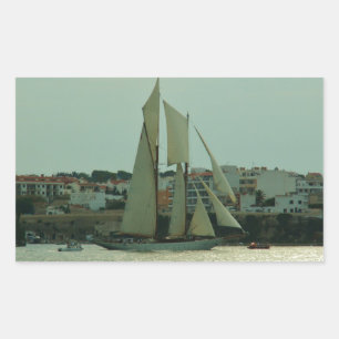 Klassische Yacht Rechteckiger Aufkleber