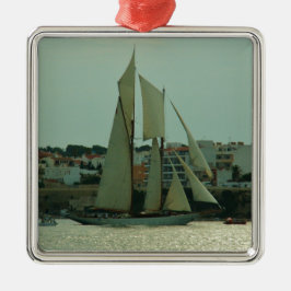 Klassische Yacht Silbernes Ornament