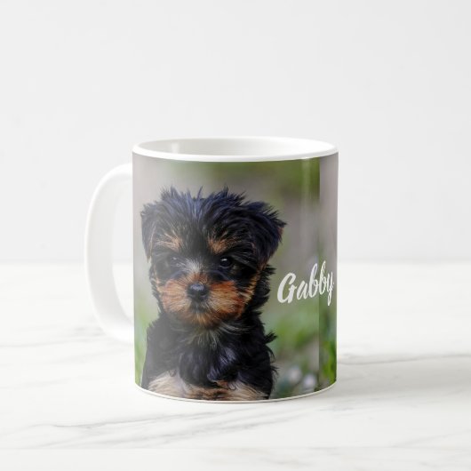 Klassische Yorkie-Tasse Kaffeetasse (Vorderseite Links)