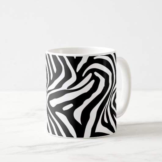 Klassische Zebra-Streifen Kaffeetasse (VorderseiteRechts)