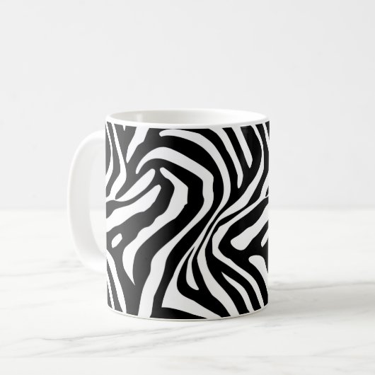 Klassische Zebra-Streifen Kaffeetasse (Vorderseite Links)
