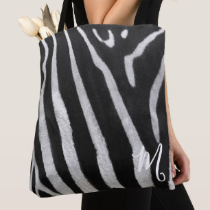 Klassische Zebradruck-Tasche mit Monogramm Tasche
