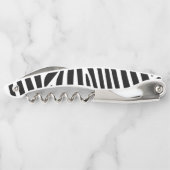 Klassische Zebrastreifen in hellrosa Monogramm Kellnermesser (Rückseite)