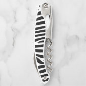 Klassische Zebrastreifen in hellrosa Monogramm Kellnermesser (Rückseite)