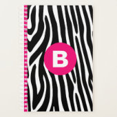 Klassische Zebrastreifen in hellrosa Monogramm Planer (Vorderseite)