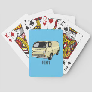 Klassische Zeichentrickillustration eines Vans Spielkarten