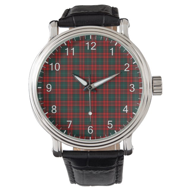 Klassische Zeitlose Clan Carr Tartan Karierte Gesc Armbanduhr (Vorderseite)
