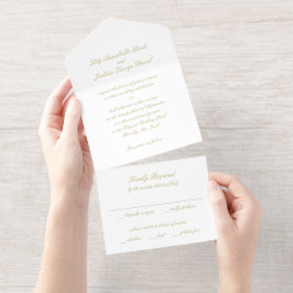 Klassische zeitlose Hochzeit All-in-One-Einladung