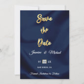 Klassische zeitlose Hochzeit von Gold mit einfache Save The Date (Vorderseite)