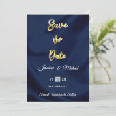 Klassische zeitlose Hochzeit von Gold mit einfache Save The Date (Stehend Vorderseite)