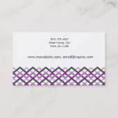 Klassische Zickzack Muster rosa Visitenkarte (Rückseite)