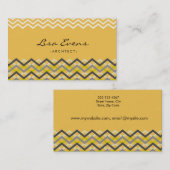 Klassische Zickzack Mustergelbe Visitenkarte (Vorne/Hinten)