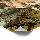 Klassische zoologische Ätzung - Kühe Poster (Ecke)