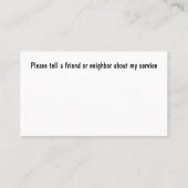 Klassische Zuhause-Krankenversicherung Visitenkarte (Rückseite)