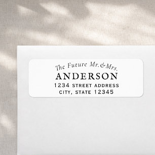 Klassische Zukunft Mr Mrs Hochzeit Rücksendeadress