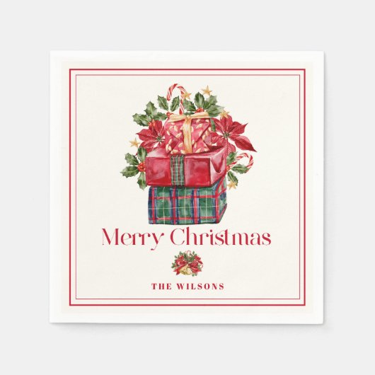 Klassische Zusammenstellung Weihnachtsfeiertage Serviette (Vorderseite)