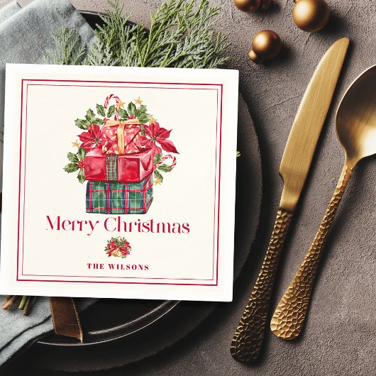 Klassische Zusammenstellung Weihnachtsfeiertage Serviette