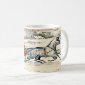 Klassischer 1853 Schlittenfahrt Currier Ives Lands Kaffeetasse (VorderseiteRechts)