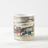 Klassischer 1853 Schlittenfahrt Currier Ives Lands Kaffeetasse (Mittel)