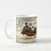Klassischer 1853 Schlittenfahrt Currier Ives Lands Kaffeetasse (Links)