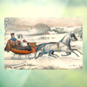 Klassischer 1853 Schlittenfahrt Currier Ives Straß Fensteraufkleber (Blatt 3)