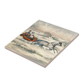 Klassischer 1853 Schlittenfahrt Currier Ives Straß Fliese (Seite)