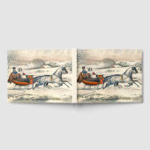 Klassischer 1853 Schlittenfahrt Currier Ives Straß Gästebuch (Voll)