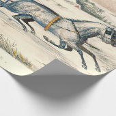 Klassischer 1853 Schlittenfahrt Currier Ives Straß Geschenkpapier (Ecke)