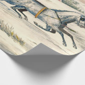 Klassischer 1853 Schlittenfahrt Currier Ives Straß Geschenkpapier (Ecke)