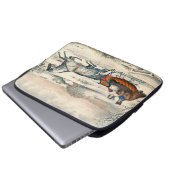 Klassischer 1853 Schlittenfahrt Currier Ives Straß Laptopschutzhülle (Vorne Knopf)
