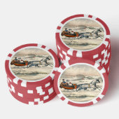 Klassischer 1853 Schlittenfahrt Currier Ives Straß Pokerchips (Stapel)