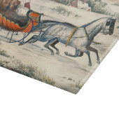 Klassischer 1853 Schlittenfahrt Currier Ives Straß Schneidebrett (Ecke)
