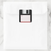 Klassischer 3,5" Diskettenlaufwerk-Sticker (rot) Quadratischer Aufkleber (Tasche)