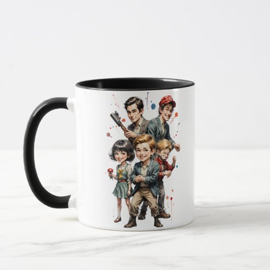 "Klassischer 3D-Cartoon" Tasse (Links)