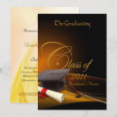 Klassischer Abschluss Einladung (Vorne/Hinten)