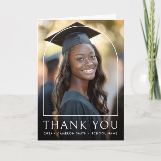 Klassischer Abschluss-Foto Dankeskarte (Vorderseite)