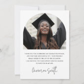 Klassischer Abschluss-Foto Dankeskarte (Rückseite)