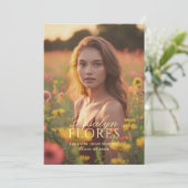 Klassischer Abschluss mit weichem Gelbkalligraphie Ankündigung (Stehend Vorderseite)