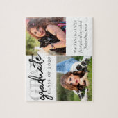 Klassischer Abschluss | Schwarz-Weiß-Brush-2-Foto Puzzle (Vertikal)